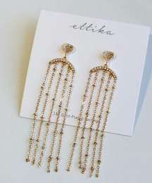 NWOT Ettika Dainty Chain Dangle Earrings