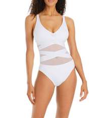 Bleu By Rod Beattie Don't Mesh Crisscross Strap One-Piece Swimsuit