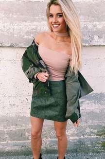 Green Leather Skirt