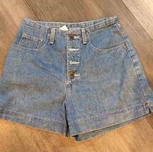 Vintage 90's Canyon River Blues Size 5 Button Fly High Waist High Jean Shorts