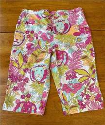 Tori Richard Tropical Hawaiian Lion print summer vacation Bermuda shorts, Size M