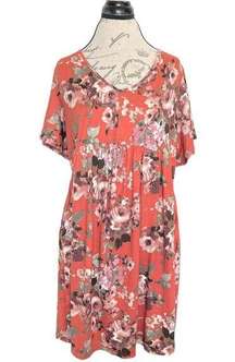 Haptics By Holly Harper Womens Dress Sz Small Floral Pleated Pockets Babydoll