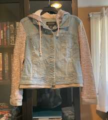 Hooded Sweatshirt Jean Jacket