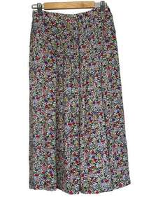 Liz Claiborne Women's Size 10 Pleated Prairie Maxi Skirt Multicolor Floral Print