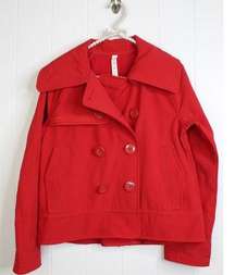 Lululemon Red Cropped Pea Coat Size 6