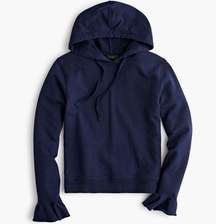 J Crew Flare-cuff hoodie sweatshirt in navy size S