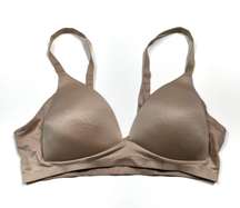 Lightly Lined Underwire Free Wireless Beige Nude Comfort Bralette Bra 34B