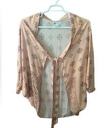 Harvest Culture Women’s Cardigan Kimono Duster Topper Tie Front Large/XL