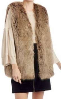 NEW Sole Society Faux Fur Brown Vest Size L