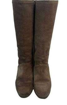 Vtg Brooks Brothers Shearling Lined Brown Suede Riding Boots Women’s Size 7 6075