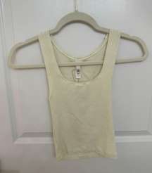 Ribbed Tank Top Bone Color NWT