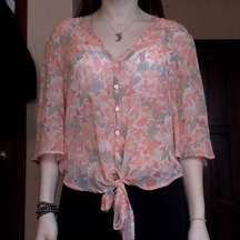 Pacsun  Floral Tie Top