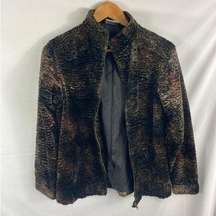 Chicos Faux Fur Zip Up Jacket Size 0 / Small