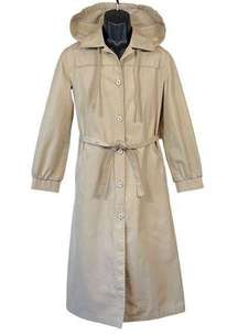 Vintage 80’s London Fog Maincoats Hooded Trench Coat Size Women’s 12R