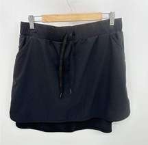 All In Motion Skirt Women LARGE Black Drawstring Elastic Waist Mini Skort