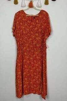 Designs Lane Bryant Orange Floral Maxi Dress Size 28