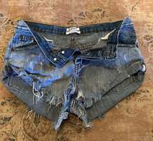 Distressed Denim Shorts