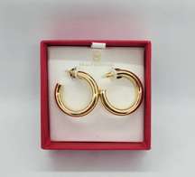 Gold C Hoop Earrings