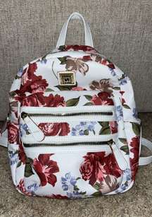 Stone And Co White Floral Backpack Purse