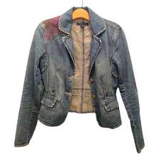 Vintage Y2K embroidered fitted denim jean jacket