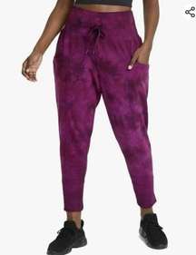 All in Motion Size XXL High Rise Waist Ribbed Jogger Pants Womens Purple Tie-Dye