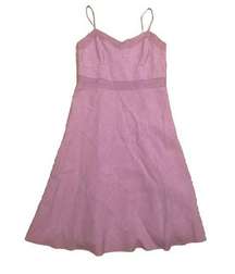 Anne Taylor LOFT NWOT Sz 8 Linen Lilac Purple Knee Length Classic Swing Dress