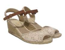 Ralph Lauren Crochet Espadrille Wedge Sandals