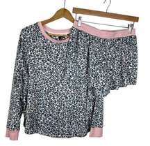 Kensie Leopard Print Gray and Pink Pajama Set Size Medium