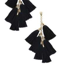 Ettika Day Dreamer Tassel Earrings Black