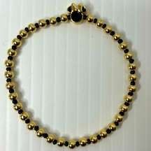 BaubleBar Disney X Minnie Mouse Bracelet - Black & Gold Beads Stackable Reversib