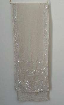 Foley & Corinna 100% Silk Cream Sequin Scarf