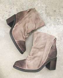 SBICCA Millie double zip ankle booties beige suede