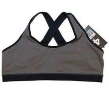 Four Laps Infinity Sports Bra Graphite Black XL New