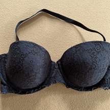 Black Lace Strapless Bra Sz 36C