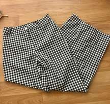 Gingham Black And White Pants