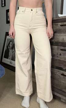 high waisted cream corduroy jeans