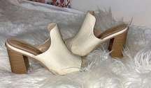 Seven 7 Isabella Crocodile Embossed Mule Sz 8 Ivory Color