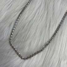 silver tone chain link necklace