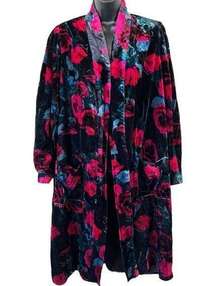 Torrid Floral Black Velvet Duster Kimono