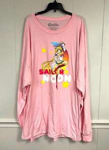 Sailor Moon Pink Long Sleeved Graphic Teeshirt Size 3X