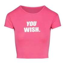 you wish pink cropped one size baby tee