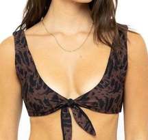 NWT RUSTY MELLOW REVERSIBLE BRALETTE BIKINI TOP, Deep Tiger, Size M