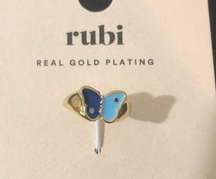 NWT gold plated butterfly ring