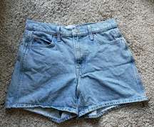 Sunday Best Light Wash Denim Mom Shorts