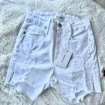 Summer White Ripped Distressed High Waisted Cutoff Shorts NWT