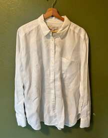 Loft White Linen Button Down