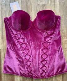 NWT Women’s Savange x Fenty Velvet Vixen Corset size L in Purple Heat