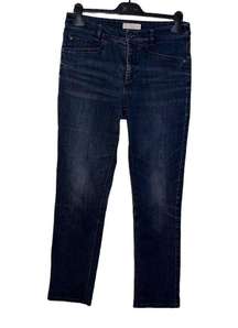 J. Jill Women 6 Dark Wash Smooth Fit Straight Leg Jeans Denim Pockets Zip Blue