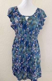 Ruffle short sleeves floral dress Size Large