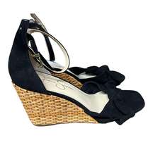 Jessica Simpson Delirah Black Suede Wedge Sandals 7 1/2